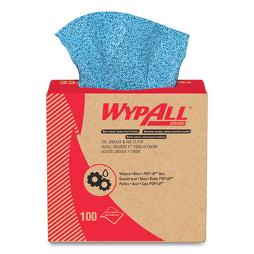 WypAll® Oil, Grease And Ink Cloths, Pop-up Box, 8 4-5 X 16 4-5, Blue, 100-box, 5-carton freeshipping - TVN Wholesale